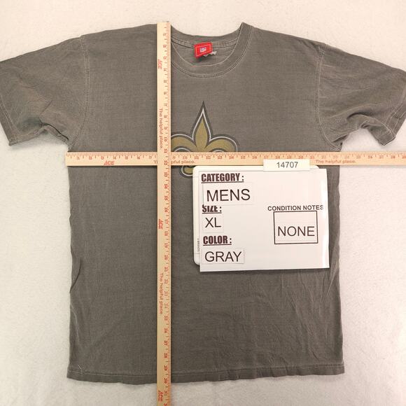 NFL New Orleans Saints Short Sleeve Football Shirt Mens Size Extra Large XL Gray - Picture 5 of 9